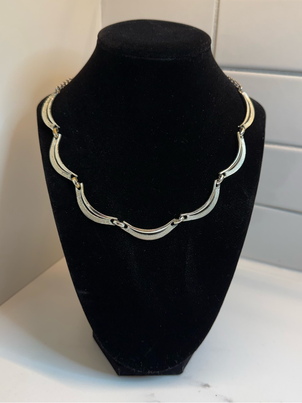 Signed Coro Two-Tone Link Necklace | 13–18” Adjustable | Vintage 50s 60s